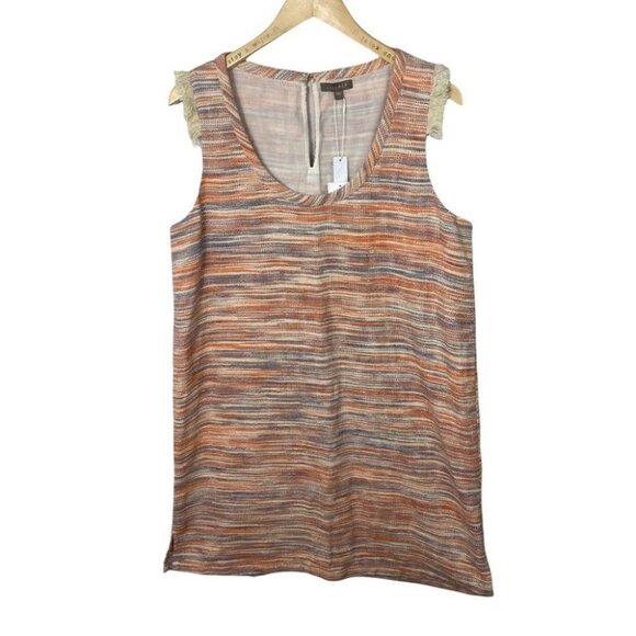 NWT Lilla P Slub Tweed Casual Newport Dress Orange Combo Size Large Boho Shift L - Picture 3 of 16